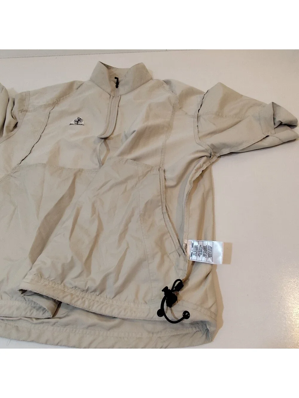 Nike Golf Windbreaker Mens Large Tan Beige 1/4 Zip Short Sleeve 